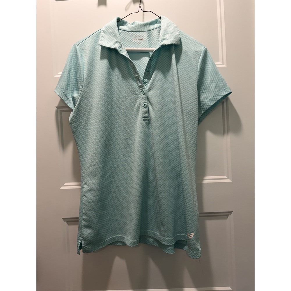 bcg CLUB SPORTS L Aqua Honeycomb Dot Polo - Women's Golf Performance Shirt